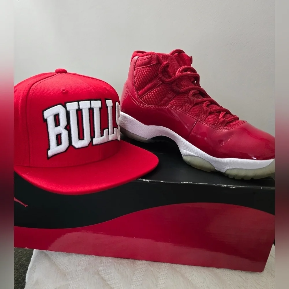 Nike Red and White High-Top Sneakers with Air Cushioning